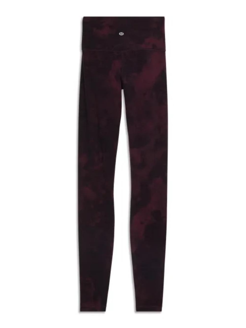 Lululemon High-Rise Tie-Dye Leggings in Deep Wine and Black
